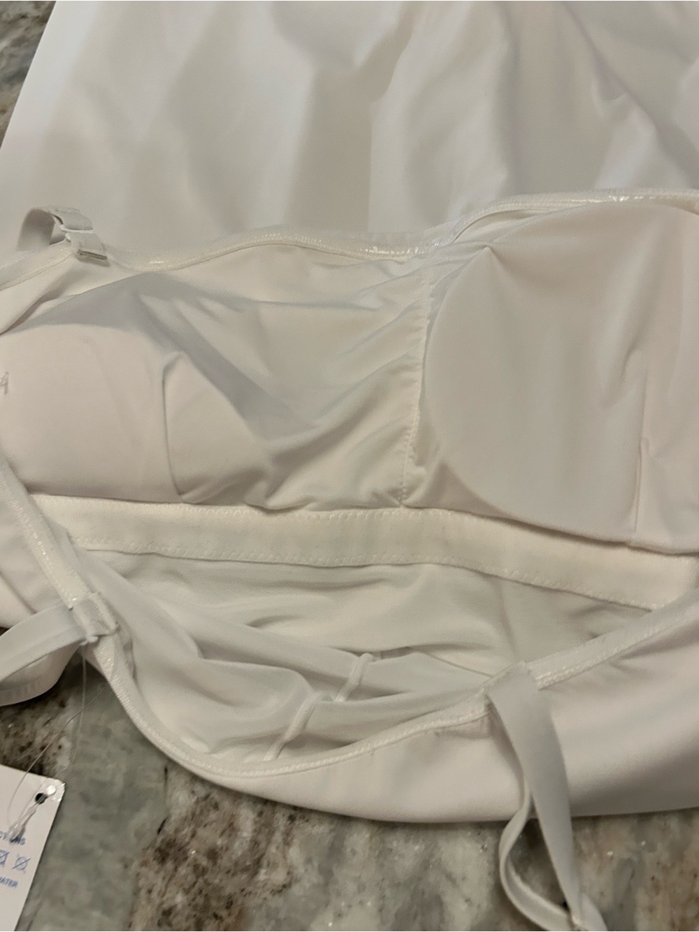 Populist Shapewear Classic White Slip Dress - Minimal Spaghetti Strap - Picture 3 of 7